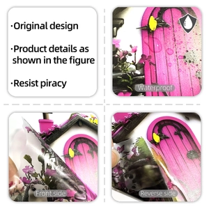 Wasserdichte PVC Wandaufkleber Detail mit Märchenhaus und Igel Illustrationen