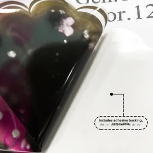 Detail showing self-adhesive backing of the removable floral pattern wall sticker