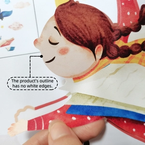Detail showing cartoon wall decal with no white edges for a seamless decor look