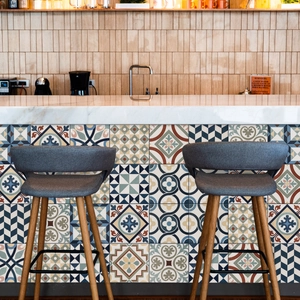Mediterranean vintage mosaic tile stickers for kitchen bar backsplash decoration