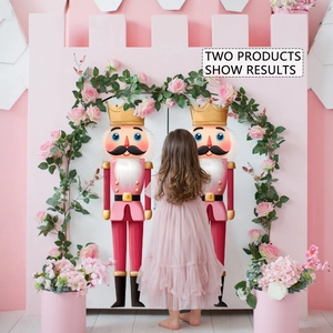 Nutcracker soldier wall stickers with pink and red theme for children's room decor