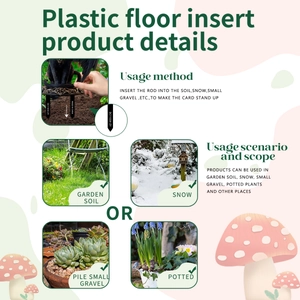 Installation guide and outdoor usage scenes for black cat wing plastic garden stakes