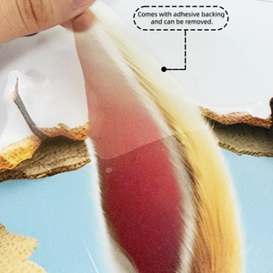 Detail of colorful Easter bunny toilet sticker featuring removable adhesive backing
