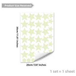 Glow in the dark star wall stickers sheet dimensions 20cm by 30cm for home decor