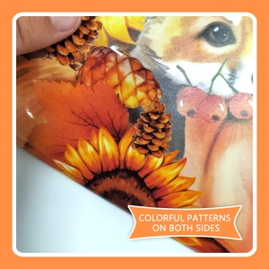 Autumn fox sunflower static window stickers with double-sided colorful printing