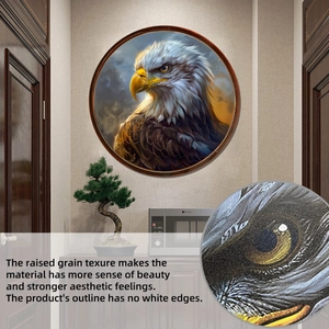 Detail of creative eagle wall sticker showing raised grain texture and precision cut edges