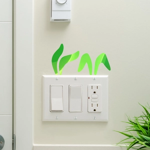 Green leaf wall stickers for light switch decoration in children's room home decor