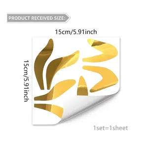 Size specifications for luminous rabbit ear wall stickers measuring 15x15cm with orange finish