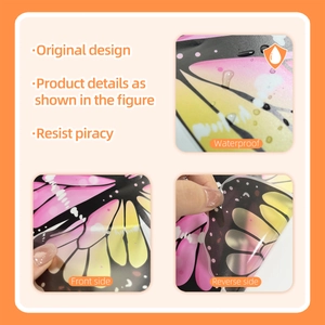 Waterproof butterfly wall decals with realistic pink and yellow wing patterns on both sides