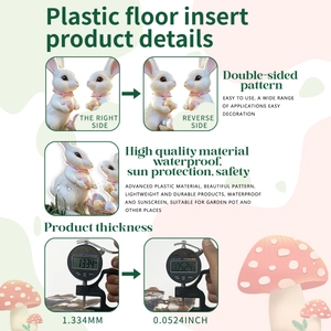 Detail showing the 1.334mm thickness and double-sided rabbit print on PVC garden stake