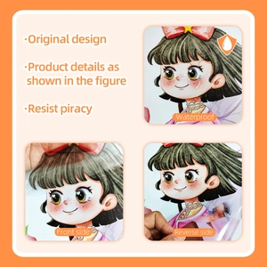 Waterproof cartoon girl and floral wall stickers for children bedroom decoration