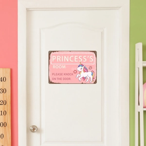 Princess's Room Door Sticker PVC Waterproof Unicorn Pattern Decorative Sign For Kids Bedroom Girl Room