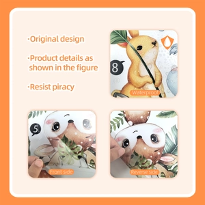 Detail showing waterproof cartoon deer wall sticker texture and high-definition printing quality