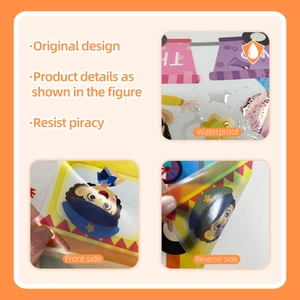 Wasserdichtes Detail der Kinderzimmer-Wandsticker mit Vorder- und Rückseitenansicht