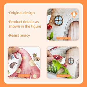 Detail of waterproof forest animal window stickers showing PVC texture and adhesive backing