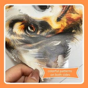 Double-sided watercolor cat window decal stickers with colorful patterns on both sides