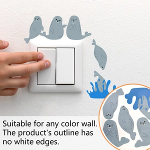 Detail showing seal wall stickers with no white edges for any color switch background
