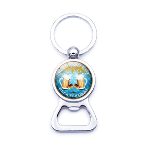 Bottle Opener Keychain Zinc Alloy Glass Oktoberfest Beer Festival Souvenir Beer Mug Pattern Portable Metal Key Ring