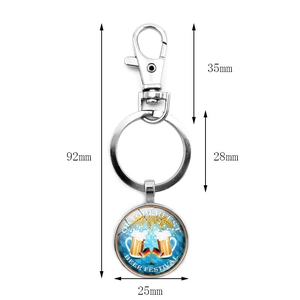 Portachiavi Oktoberfest di Monaco con ciondolo boccale di birra e chiusura a moschettone