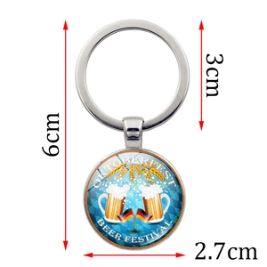 Porte-clés Oktoberfest avec pendentif chope de bière et drapeau allemand pour souvenir