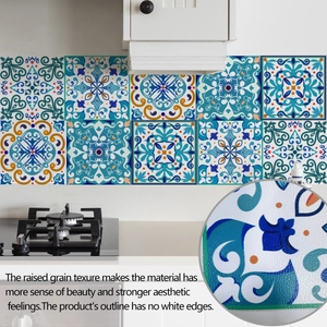 Détail de la texture en relief et des motifs de carreaux marocains rétro bleus