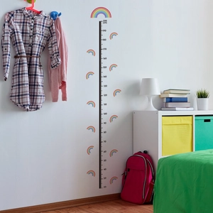 Rainbow height growth chart wall sticker for kids room measuring from 20 to 200cm
