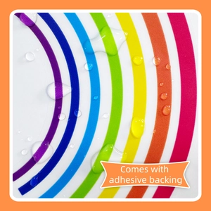 Waterproof rainbow stripe height chart wall sticker with strong adhesive backing