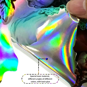 Close-up showing the flexible laser material sticker with strong adhesive backing