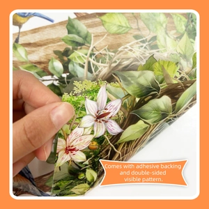 Double-sided bird and flower wall sticker with adhesive backing for glass windows