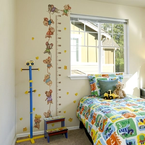 Cartoon animal height growth chart wall sticker measuring from 40cm to 170cm
