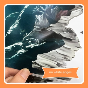 Detailed view of the 3D wall sticker edge showing precise no white edge cutting technology