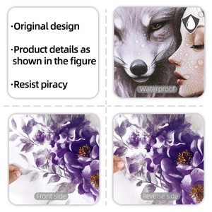 Waterproof floral wall decal showing moisture resistance and peel-off adhesive details