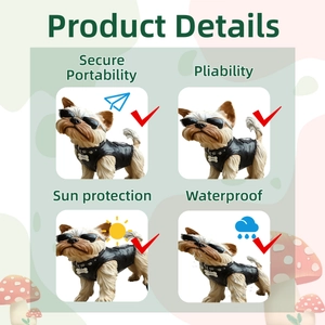 Detail of Yorkshire terrier garden stake showing sun protection and waterproof features