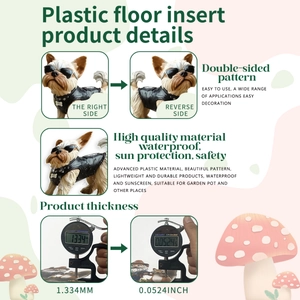 Detail of 1.33mm thick waterproof double-sided printed Yorkshire Terrier garden stake