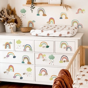 Adesivi Murali Nuvola Arcobaleno Morandi Decalcomanie a Goccia in PVC Rimovibili Arredamento per la Cameretta dei Bambini Casa Sticker