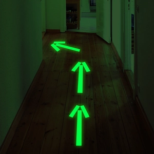 Luminous glow-in-the-dark arrow stickers for home stairs and floor safety guidance