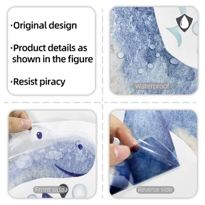 Detail van de waterdichte cartoon dinosaurus muursticker met handgeschilderde aquarellook