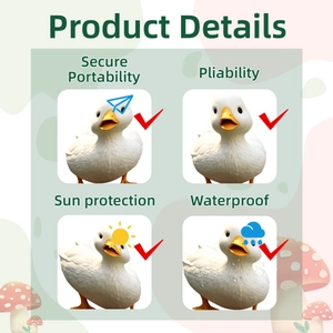 Detail view of waterproof and flexible white duck garden decor showing durability