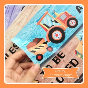 Close-up of grainy texture cartoon tractor wall sticker with no white edges design