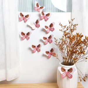 3D pink butterfly wall stickers with star and moon patterns for home room decoration