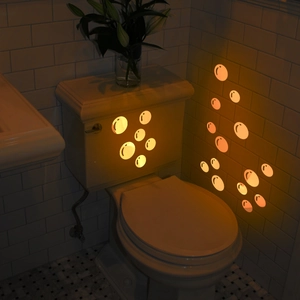 Luminous orange bubble wall stickers set for bedroom decoration glowing in the dark