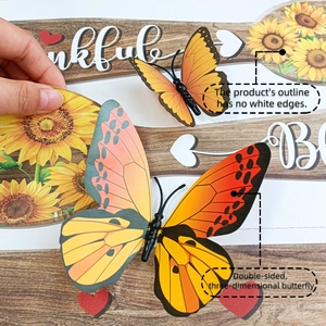 Detailed view of 3D orange butterflies with realistic texture and double-sided design