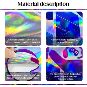 Detail of waterproof laser material game wall stickers showing gradient colorful effects