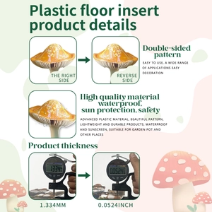 Detail showing 1.33mm thickness and waterproof double-sided mushroom garden stake decor