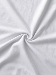 Macro detail of soft white knit fabric texture showing premium cotton material flexibility