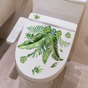 Αυτοκόλλητα τοίχου με τροπικά φύλλα monstera για διακόσμηση μπάνιου και τουαλέτας