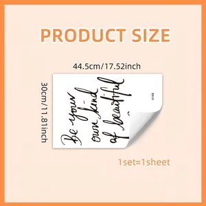 Be Your Own Kind of Beautiful wall sticker size guide 44.5x30cm black lettering mural