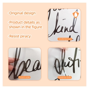Waterproof black inspirational quote wall stickers with minimalist kind and beautiful lettering