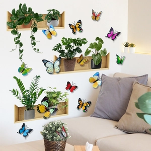 Vibrant 3D butterfly wall decals with lifelike wing textures for natural home decor