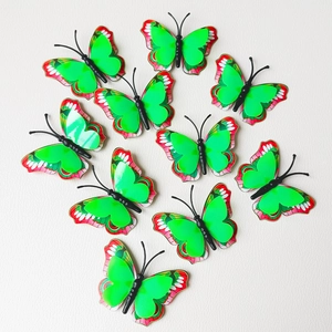Luminous green 3D butterfly wall stickers for kitchen and dining room decoration
